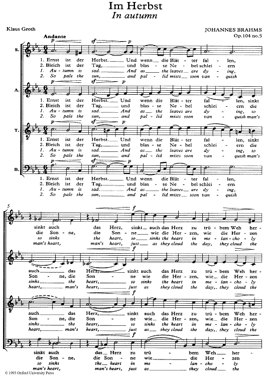 Im Herbst Op.104 No. 5