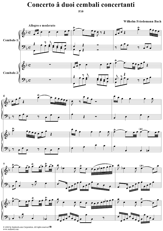 Concerto â duoi cembali concertanti