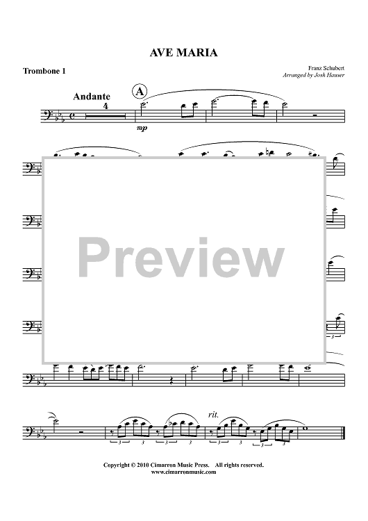 Ave Maria - Trombone 1