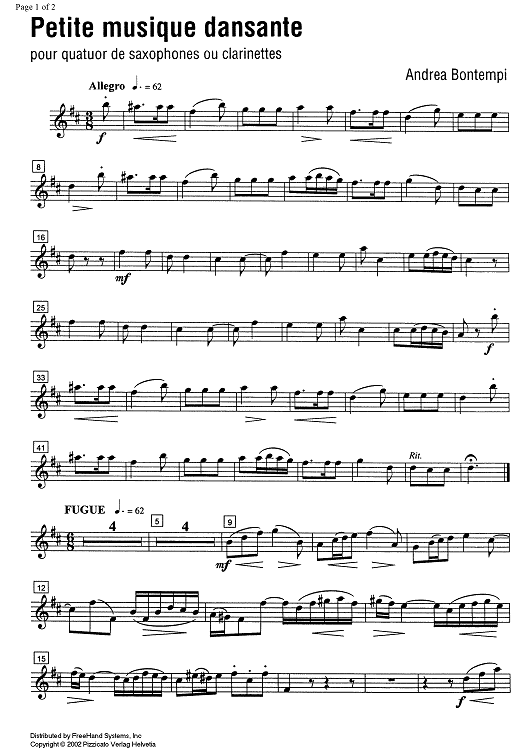 Petite musique dansante (Little dancing music) - Alto Saxophone