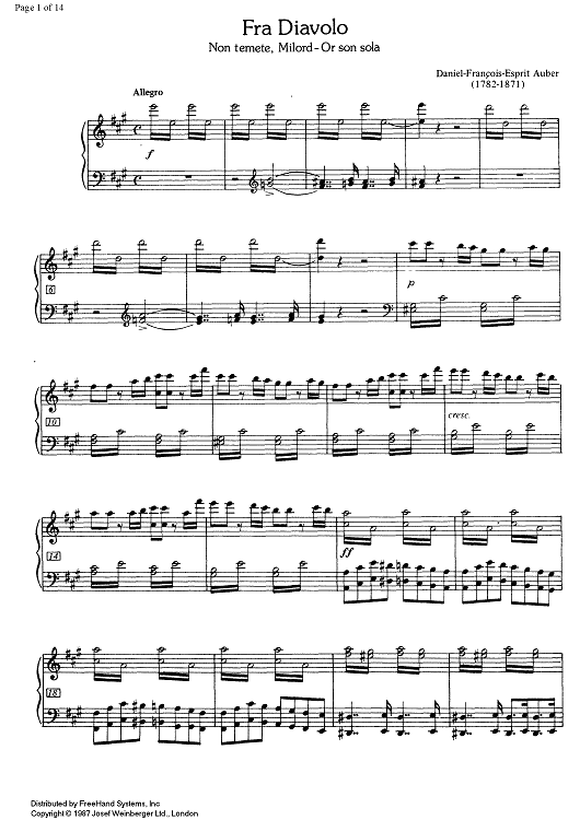 Non temete, Milord - Or son sola from Fra Diavolo