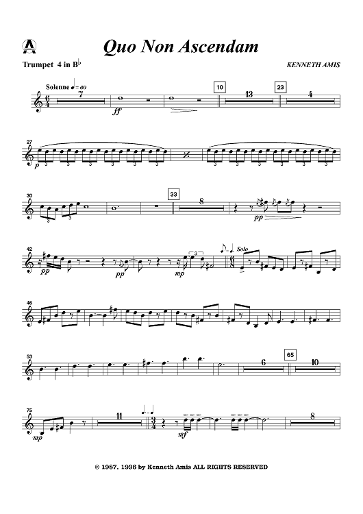 Quo Non Ascendam - Trumpet 4 in B-flat