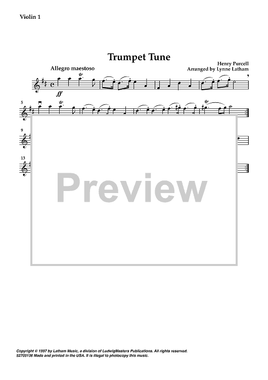 Trumpet Tune - Violin 1