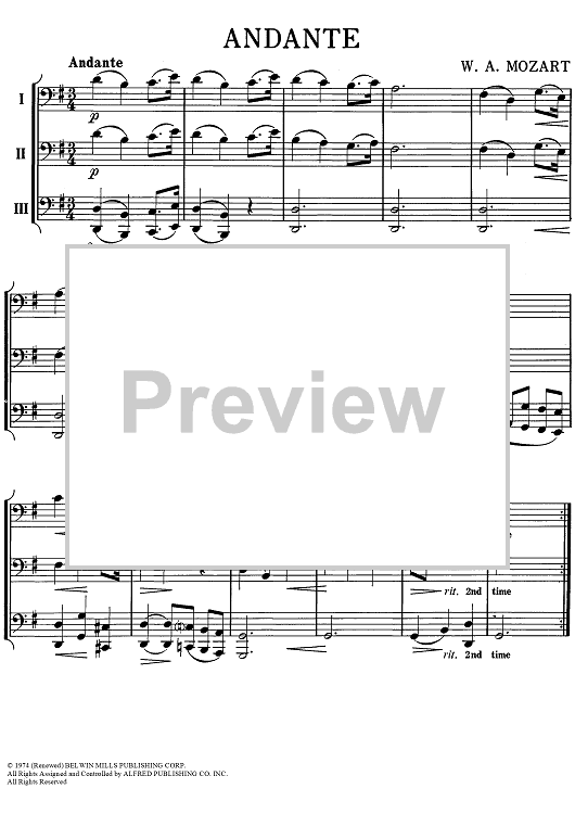 Andante - Bass Clef Instruments