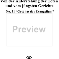 Chorale Preludes, Part II, Von der Auferstehung der Toten und vom jüngsten Gerichte, 31. Gott hat das Evangelium