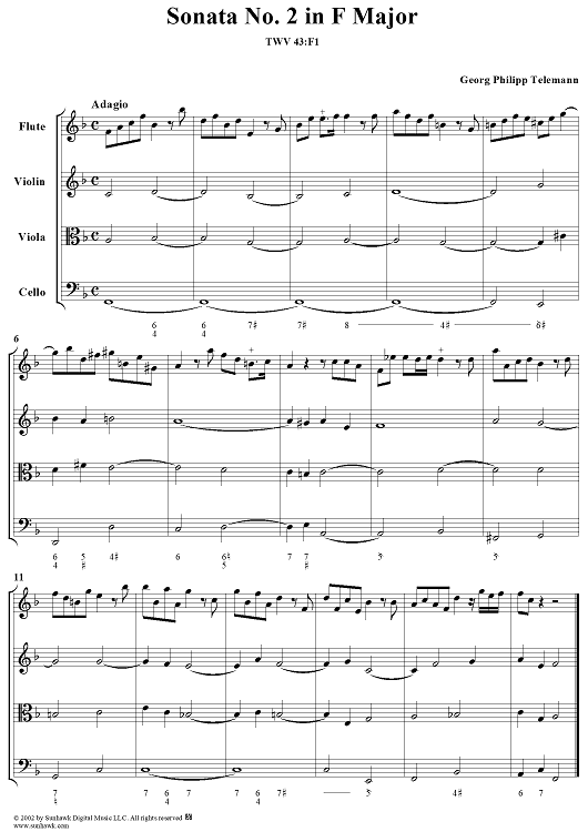 Sonata No. 2 in F major - Score