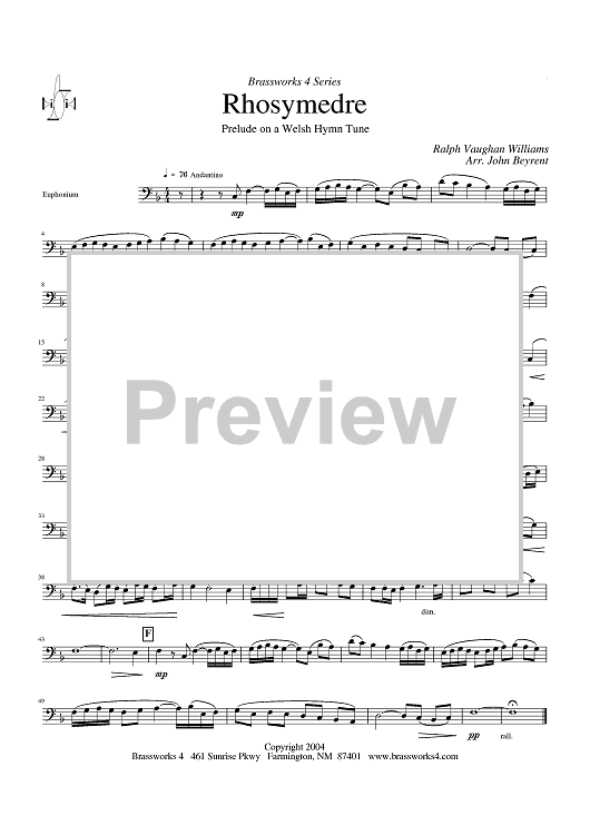 Rhosymedre - Prelude on a Welsh Hymn Tune - Euphonium