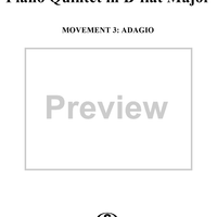 Piano Quintet in B-flat Major, Movement 3 - Piano Score