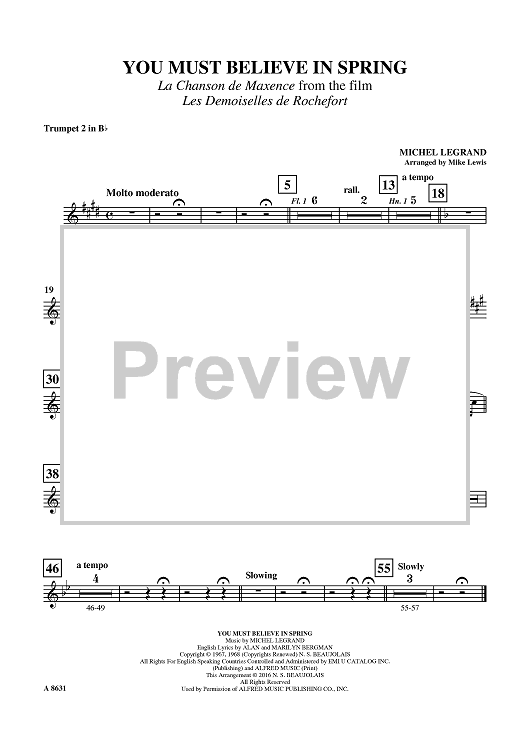 You Must Believe in Spring - Bb Trumpet 2