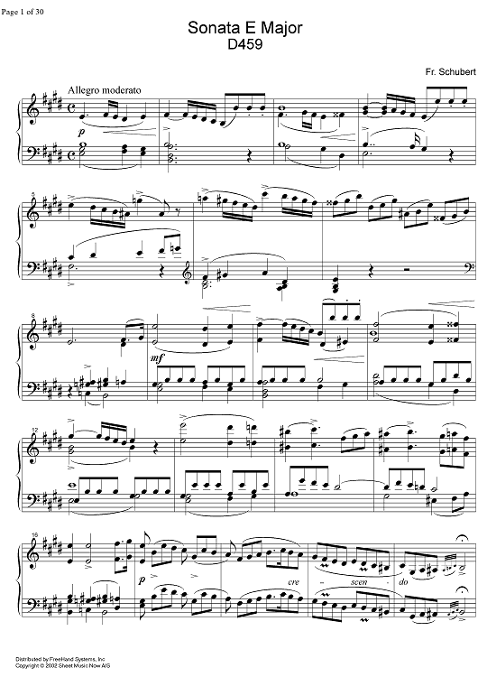 Sonata No. 3 E Major D459