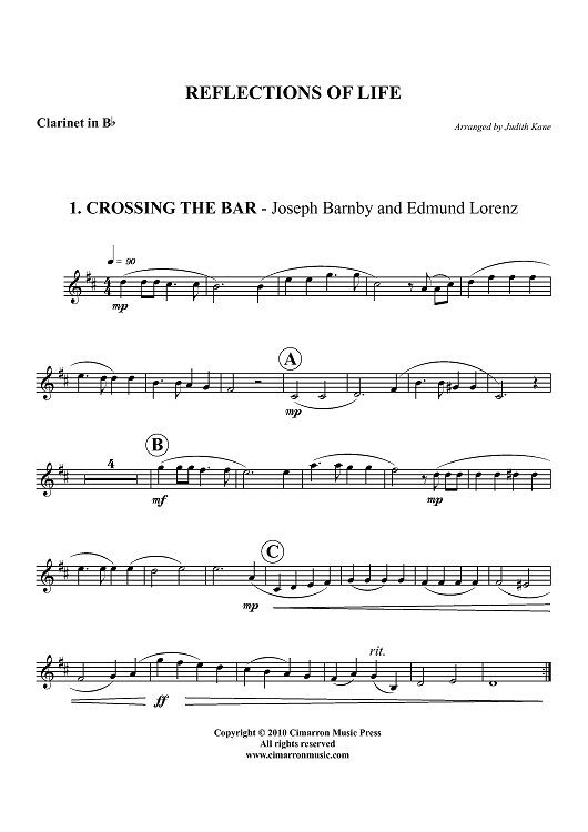 Reflections Of Life - Clarinet in B-flat