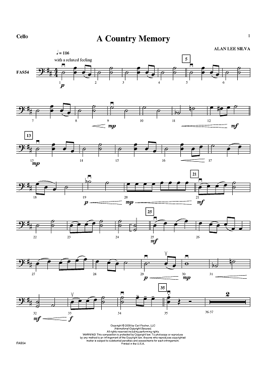 A Country Memory - Cello