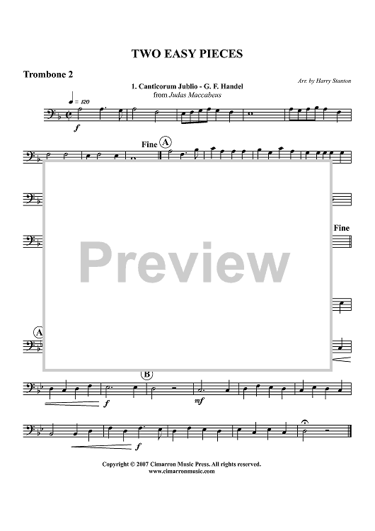 Two Easy Pieces - Trombone 2