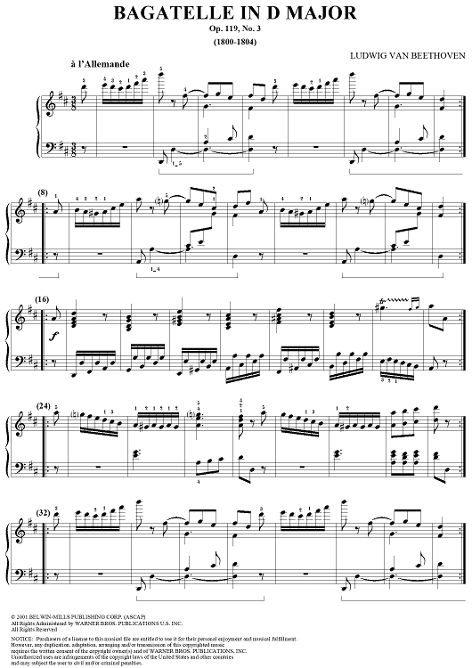 Bagatelle in D Major