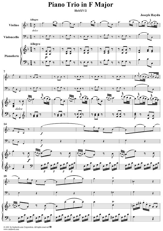 Piano Trio in F Major - Piano