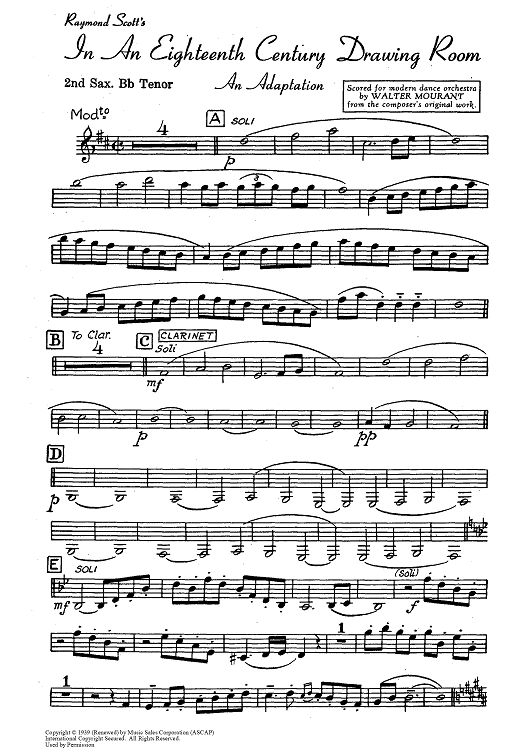 In An Eighteenth Century Drawing Room - Tenor Sax 2