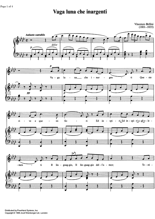 Vaga luna che inargenti