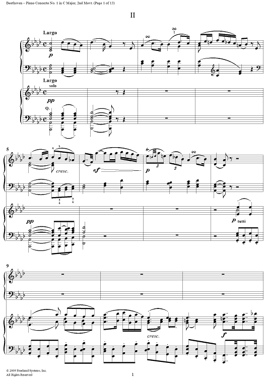 Piano Concerto No. 1 in C Major, Op. 15, Mvmt. 2