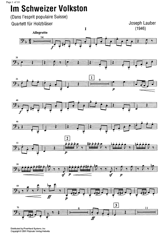 Im Schweizer Volkston - Bassoon