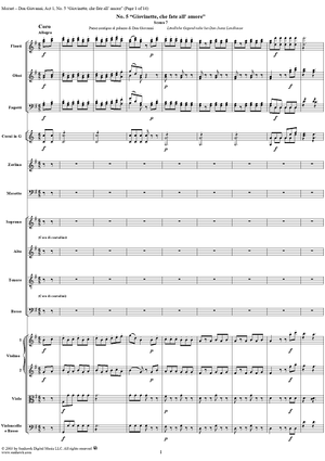 "Giovinette, che fate all' amore", No. 5 from "Don Giovanni", Act 1, K527 - Full Score