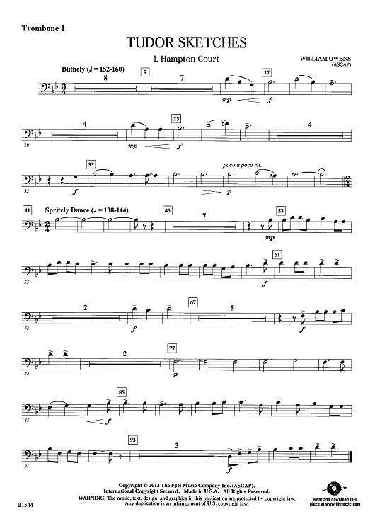 Tudor Sketches - Trombone 1