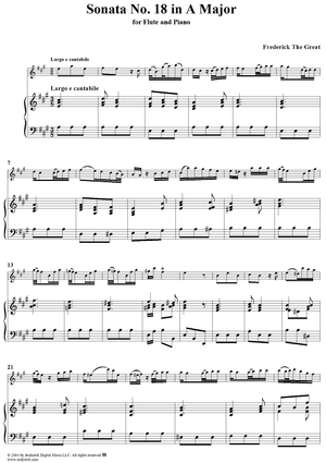 Sonata No. 18 in A Major - Piano