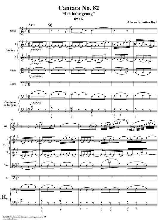 Cantata No. 82: "Ich habe genug," BWV82