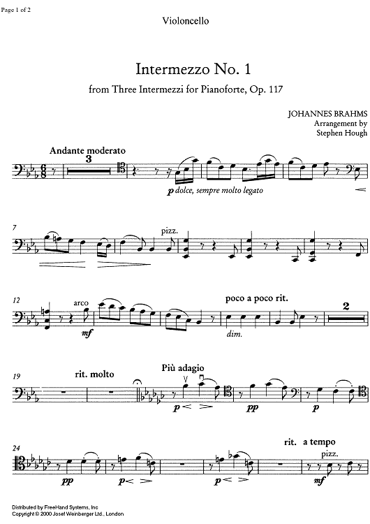 Intermezzo No. 1 - Cello