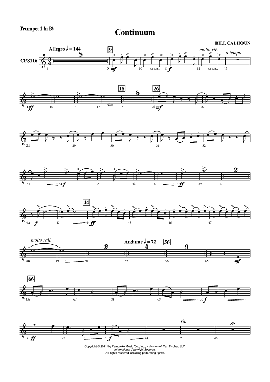 Continuum - Trumpet 1 in Bb