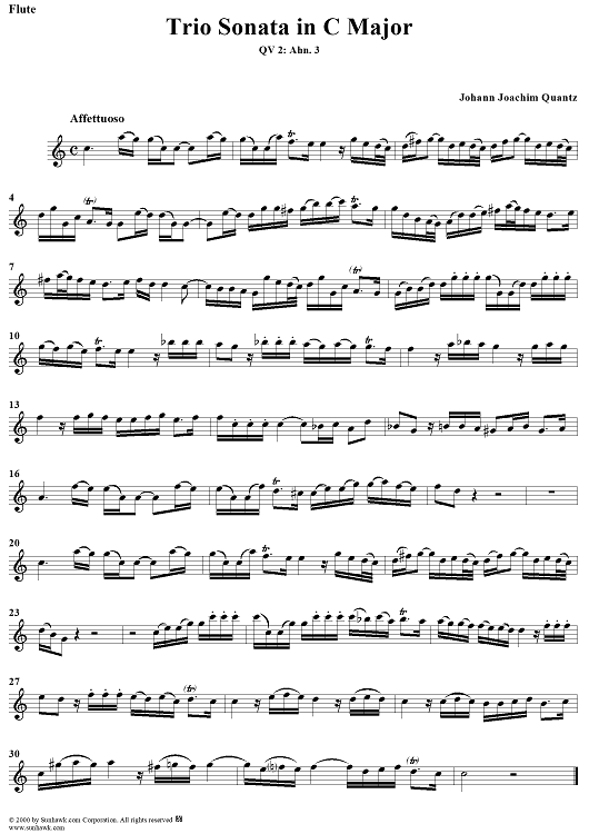 Trio Sonata in C Major  QV 2: Ahn. 3 - Flute