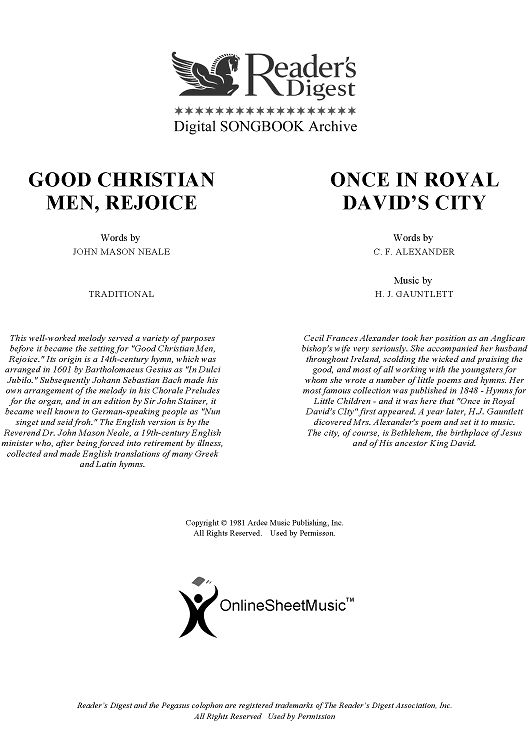 Good Christian Men, Rejoice / Once In Royal David's City