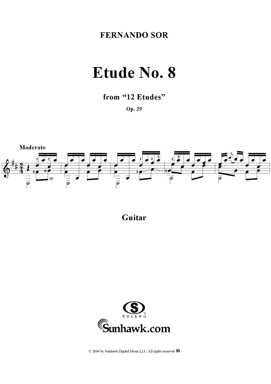 Twelve Etudes, Op. 29, No. 8: Moderato
