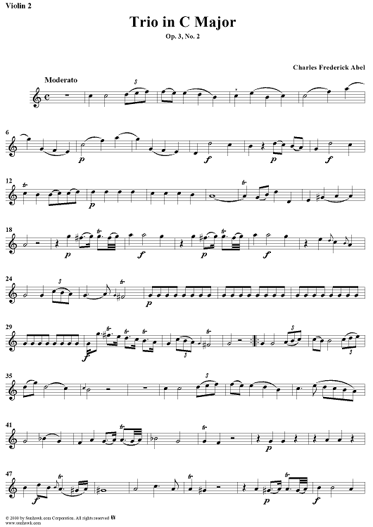 Trio in C Major Op. 3, No. 2 - Violin 2