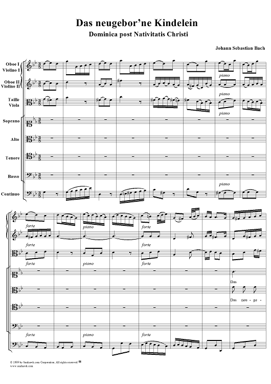 Chorus from Cantata no. 122  ("Das neugebor'ne Kindelein") - Full Score
