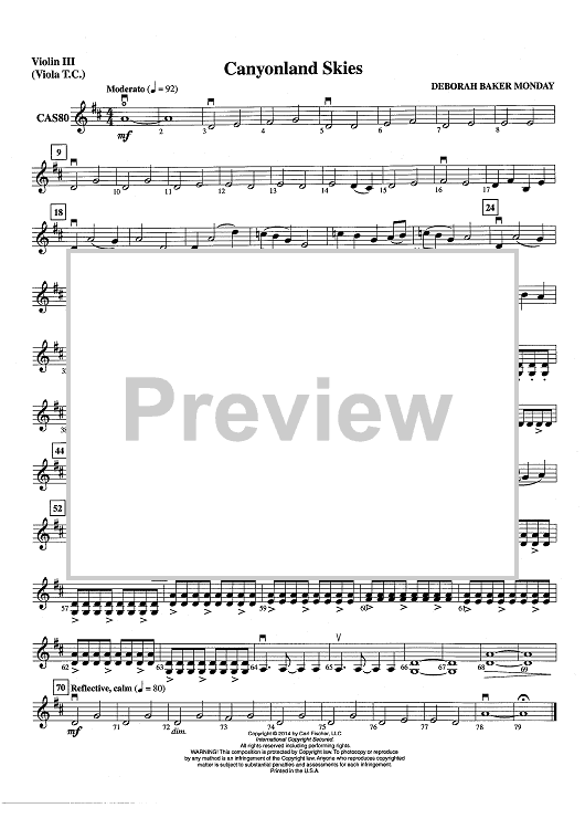 Canyonland Skies - Violin 3 (Viola T.C.)
