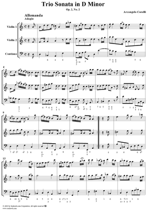 Trio Sonata in D minor, op. 2, no. 2
