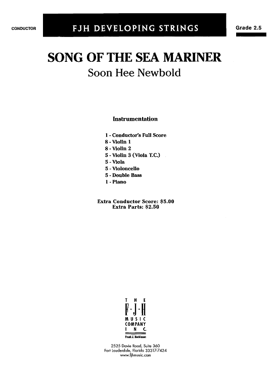 Song of the Sea Mariner - Score Cover