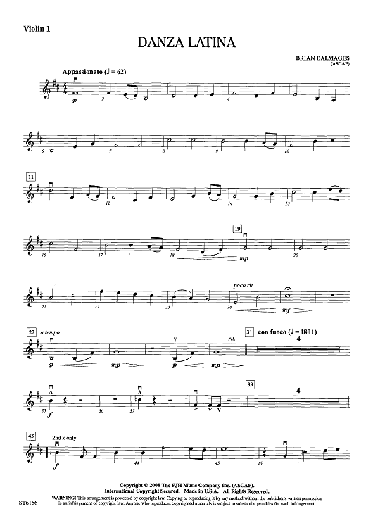 Danza Latina - Violin 1