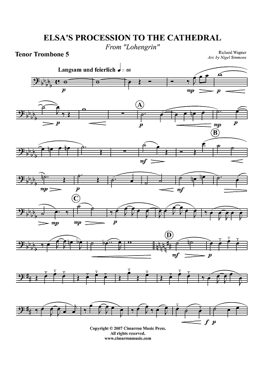 Elsa's Procession to the Cathedral from "Lohengrin" - Tenor Trombone 5