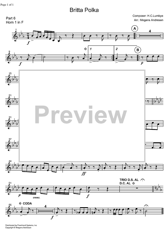 Britta Polka - Horn in F 1