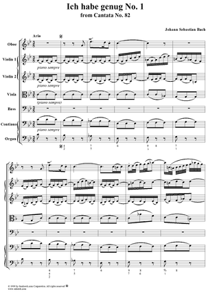 Ich habe genug - No. 1 from Cantata no. 82, BWV82
