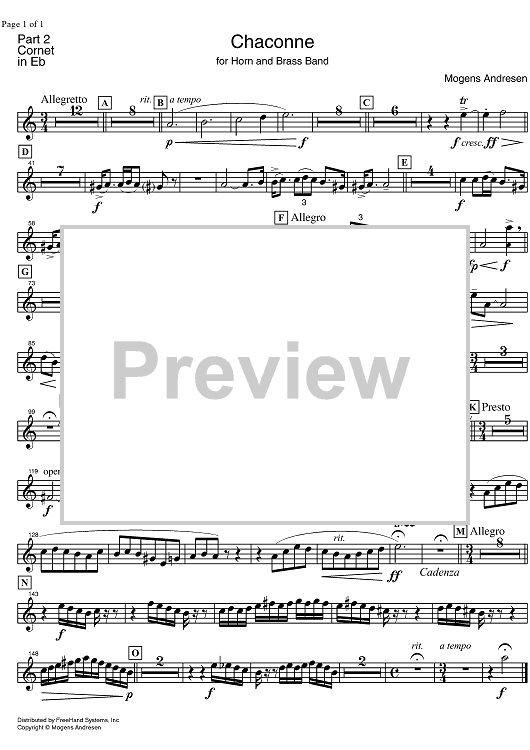 Chaconne - E-flat Cornet