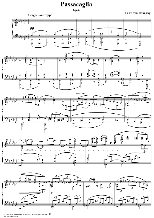 Passacaglia, Op. 6