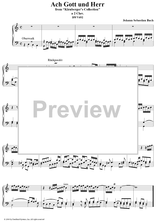 Ach Gott und Herr, from "Kirnberger's Collection", BWV692