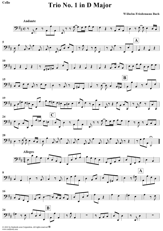 Trio Sonata No. 1 in D Major - Cello