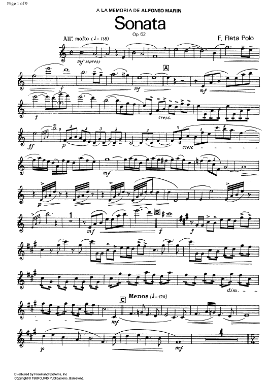 Sonata Op.62 - E-flat Alto Saxophone