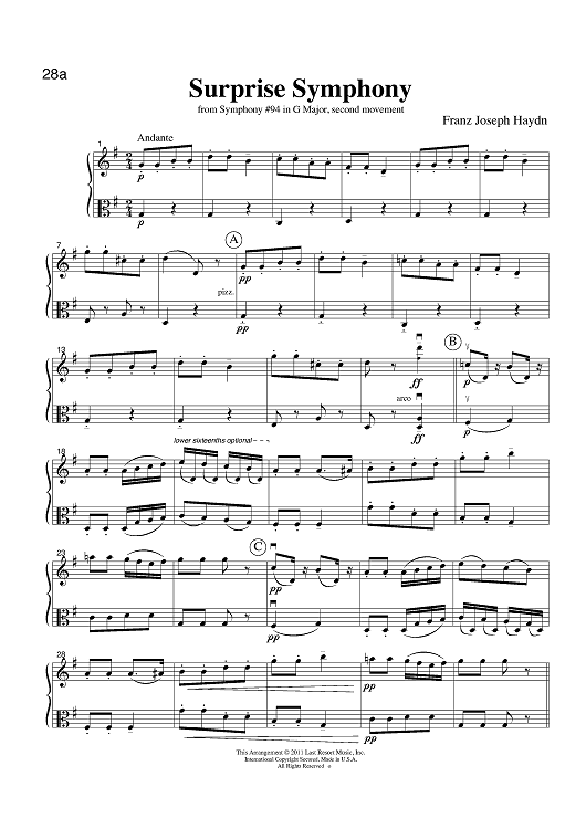 Surprise Symphony - from Symphony #94 in G Major, 2nd movement