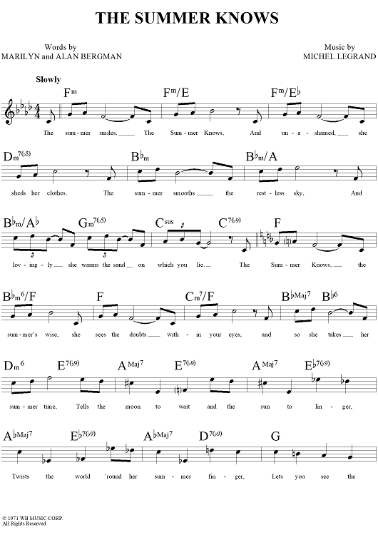 The Summer Knows (Theme from Summer of '42)