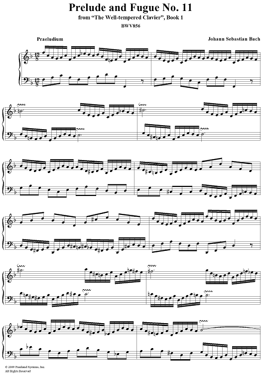The Well-tempered Clavier (Book I): Prelude and Fugue No. 11