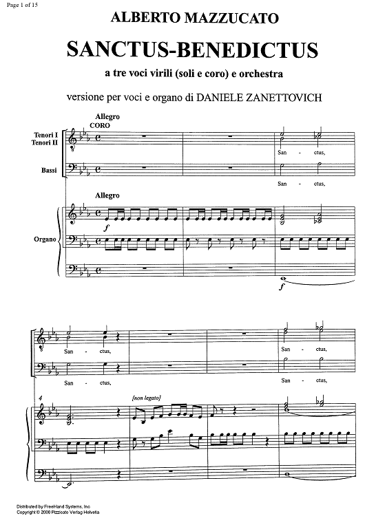 Sanctus Eb Major - Full Score